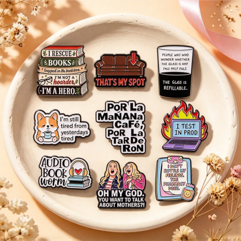귀엽고 재미있는 문구가 새겨진 에나멜 핀: 책, 강아지 - Tablet Cute Accessories 리뷰 및 가격