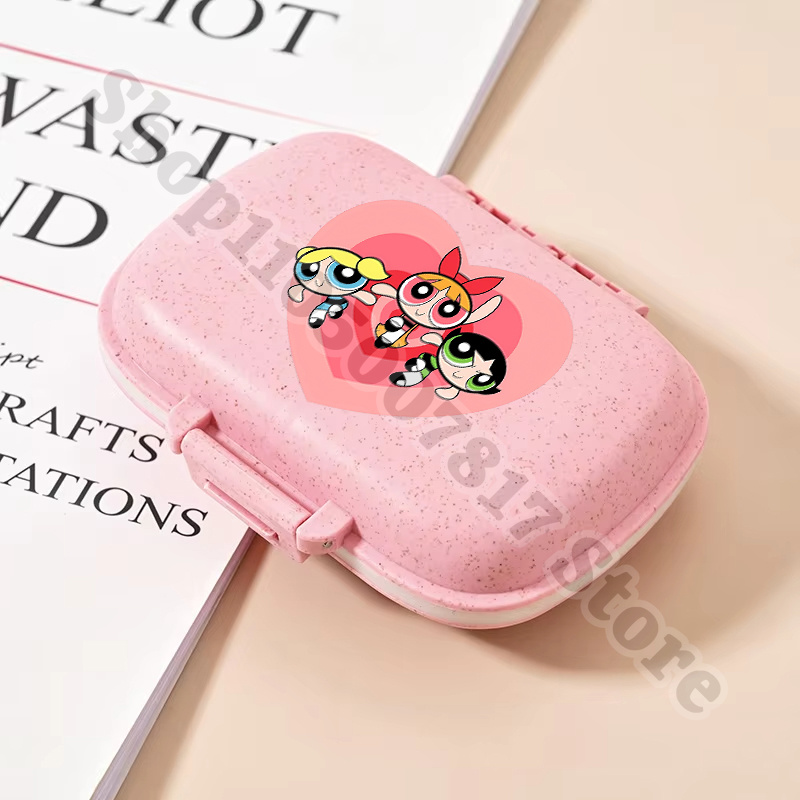 귀여운 파워퍼프걸 알약 보관함, 칸막이가 있는 휴대용  - Tablet Cute Accessories 리뷰 및 가격