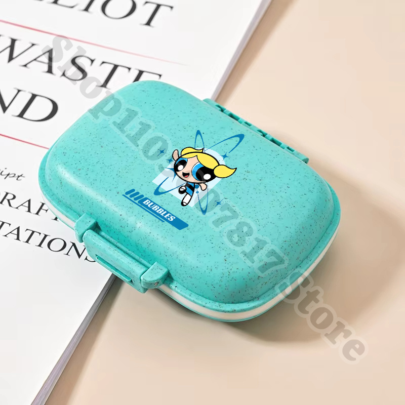 귀여운 파워퍼프걸 알약 보관함, 칸막이가 있는 휴대용  - Tablet Cute Accessories 리뷰 및 가격
