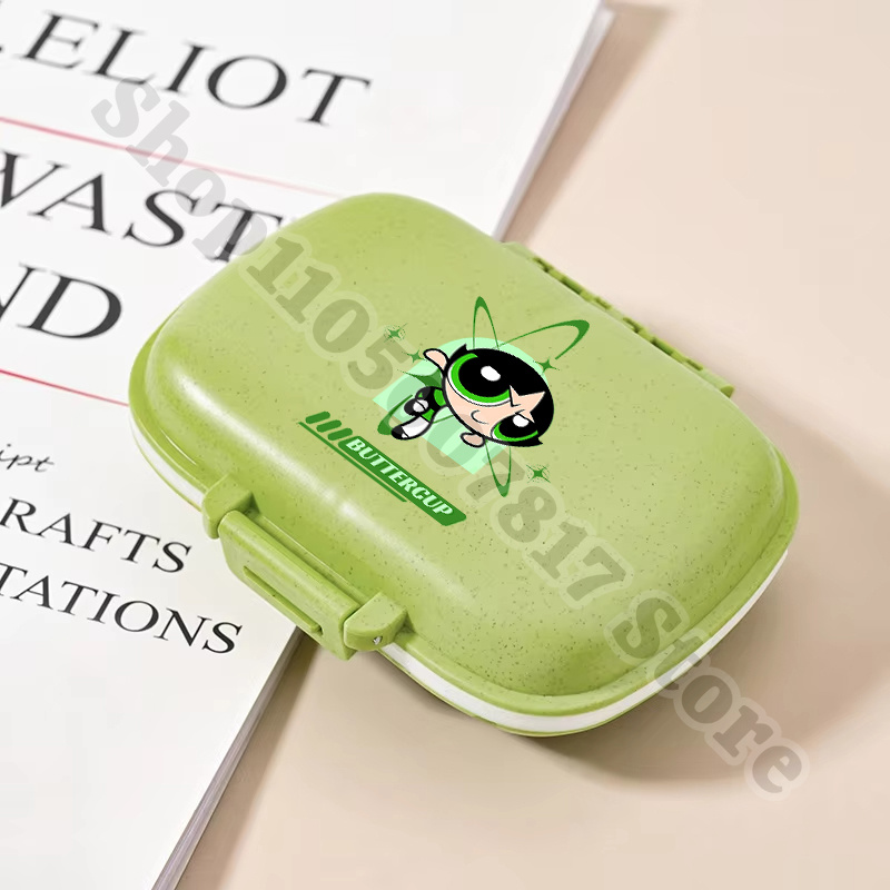 귀여운 파워퍼프걸 알약 보관함, 칸막이가 있는 휴대용  - Tablet Cute Accessories 리뷰 및 가격