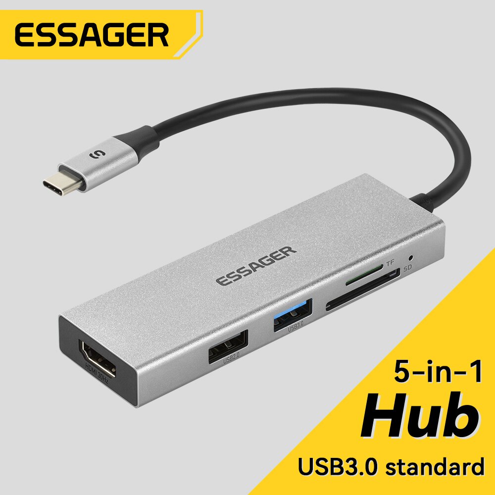 Essager 5 in 1 USB C 허브 HDMI-4 - Usb Hub Type C 리뷰 및 가격