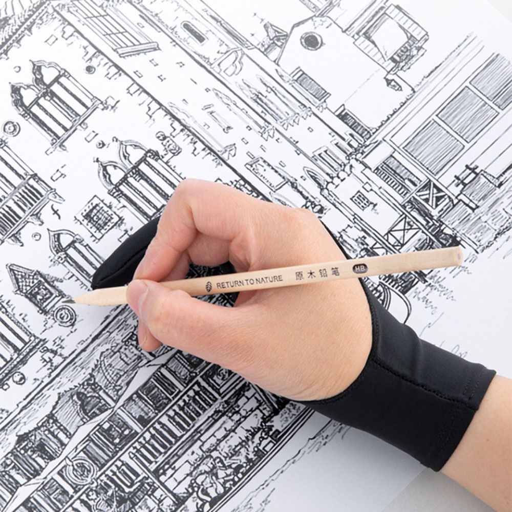 1pcs 간단한 1/2 손가락 페인팅 장갑 안티 터치  - Drawing Glove Artist 리뷰 및 가격
