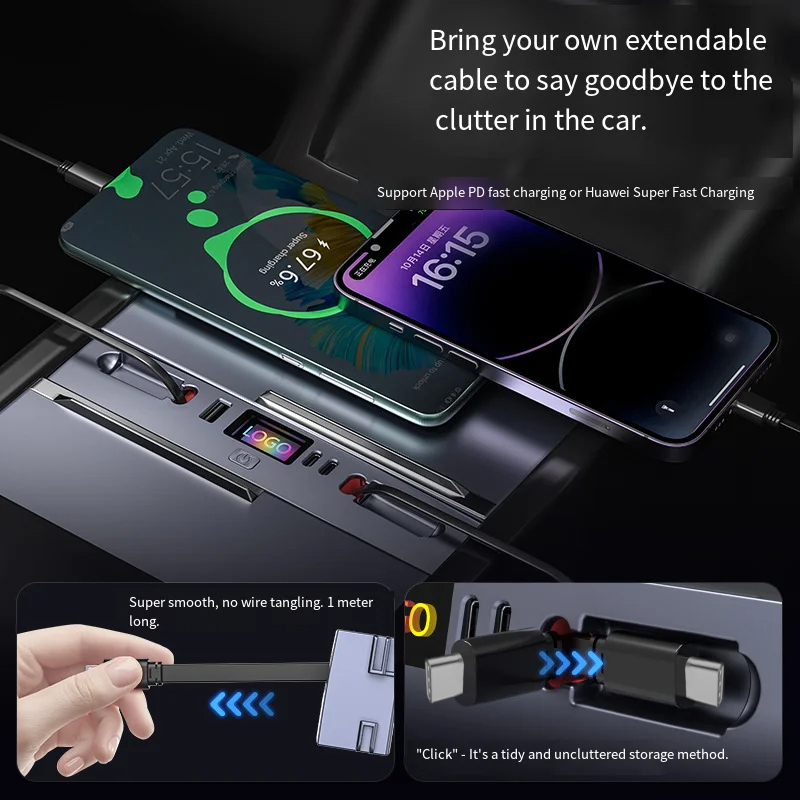 멀티포트 차량용 충전기 허브, 듀얼 45W 타입-C 고 - Usb Hub Type C 리뷰 및 가격